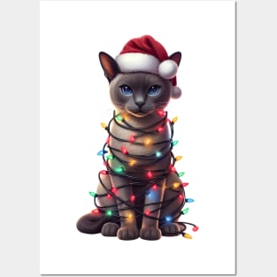 Christmas Tonkinese Cat Posters and Art